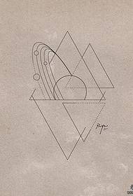 Oddiy sayyora geometriyasi kichkina yangi chiziqli zarb naqshli qo'lyozma