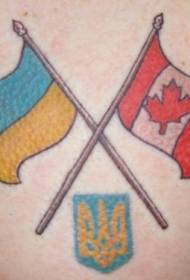 Reen koloraj ukrainaj kaj kanadaj flagaj bildoj