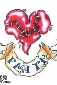 Manuscript love tattoo pattern