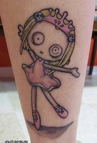 Modello del tatuaggio del burattino del fumetto della gamba