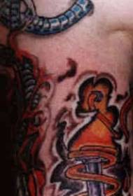 Modello tatuaggio biomeccanico motore motociclistico