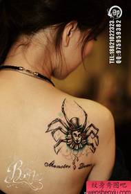 Padrão de tatuagem de aranha legal popular de ombros de meninas