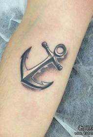 Braccio dall'aspetto semplice, semplice modello di tatuaggio di ancoraggio