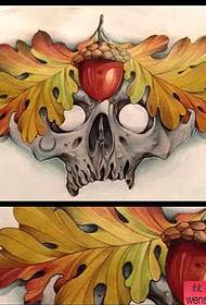 muundo wa tattoo ya fuvu la mtindo wa shule kwa kila mtu