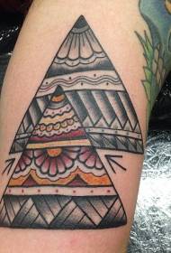 Triângulo de cor da perna com várias fotos de tatuagem de vento decorativo