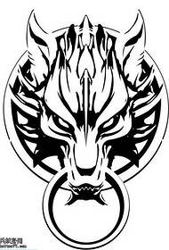 rokopis totem Wolf vzorec tatoo