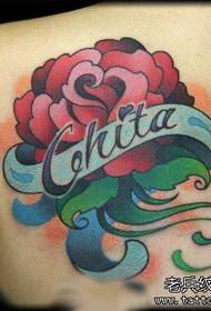 Female shoulders European and American style rose tattoo pattern