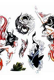 Professionelt tatoveringsgalleri: Mermaid Tattoo Pattern Picture
