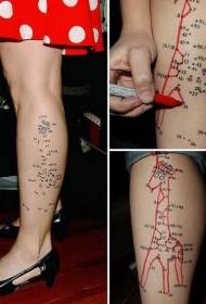 Modello di tatuaggio giraffa personalità gamba femminile