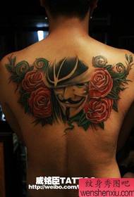 Ang cool nga V-Vendetta Tattoo Pattern sa luyo
