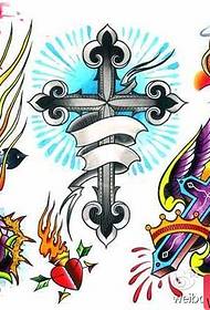 Una serie di bellissimi disegni di tatuaggi incrociati in stile europeo e americano