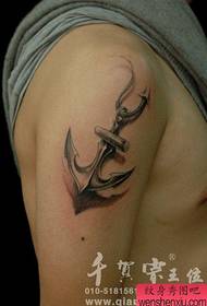 Beautiful black gray anchor tattoo pattern with arms