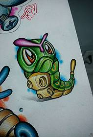 School cartoon schattig rups tattoo patroon manuscript