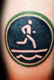 Estil d'edat antiga de les cames divertit patró de tatuatge de senyal de trànsit