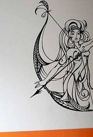 Manuscript sagittarius tattoo pattern