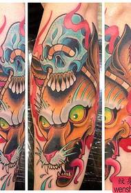 Recommend a picture of a European and American wolf howling tattoo