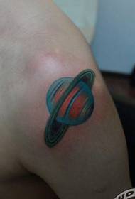 Татуировка на маленькой планете на одной руке