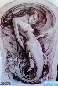 Manuscript Tradicionale Mermaid Tattoo Model