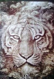 Manuskript-weißes Tiger-König Tattoo Pattern