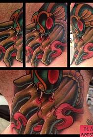 a personalized European and American tattoo picture on the neck
