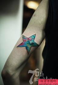 Kar szép, népszerű ötágú csillag, üres tetoválás minta