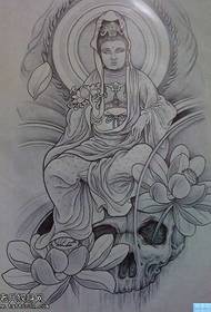 manuskrypt wzoru tatuażu lotosu Guanyin