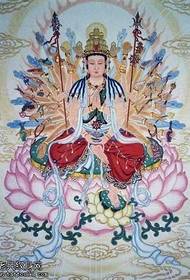 manuskrito na nakasalalay sa libong kamay na pattern ng tattoo ng Guanyin