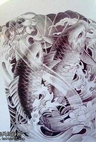 manoscritto tradizionale modello doppio tatuaggio calamari