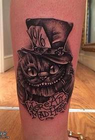 leg black and white cartoon tattoo pattern