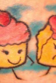Modello tatuaggio tatuaggio cupcake cupcake colorato spalla