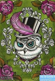 patrón de tatuaje de búho