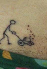 Modello del tatuaggio della falciatrice per gambe semplice