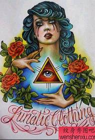 ein europäisches und amerikanisches weibliches God's Eye Tattoo Muster
