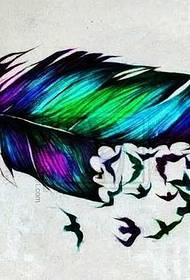 pattern nga matahum nga pattern sa tattoo sa feather