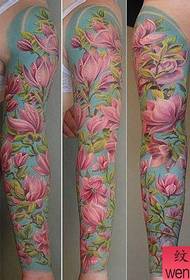 매우 인기있는 꽃 팔 꽃 문신 패턴