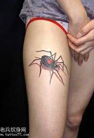 patrón de tatuaje de araña 3D de pierna