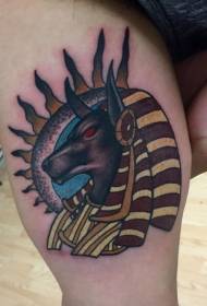 Umbala wengilazi we-tattoo yase-Anubis yase-Egypt isithombe