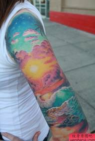 Beautiful and beautiful sky tattoo pattern with arms