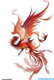 Modèle de tatouage Phoenix couleur de manuscrit