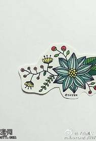 Elegante patrón de tatuaxe de flores