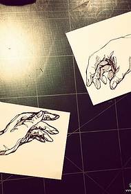 Modello tatuaggio mano linea europea e americana