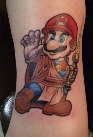 Caj npab xim tas luav Mario tattoo qauv