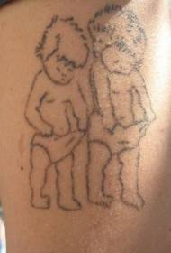 Enkelt och roligt tatueringsmönster för små barn på benen