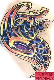 彩色欧式抽象龙纹身图案图片(tattoo)