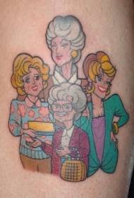 Vrouwelijke benen gekleurde vrouwen tattoo patroon