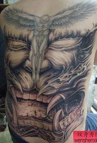 Padrão de tatuagem de demônio costas total dominador