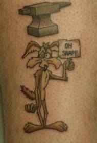 Нога мультфільм вовк тримає карти татуювання картки