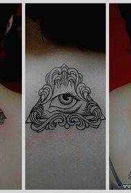 Populiari klasikinė dievų akių tatuiruotė ant nugaros