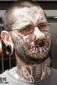 Foreigner face tattoo pattern
