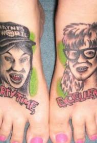 Modello del tatuaggio del ritratto del ritratto del collo del piede